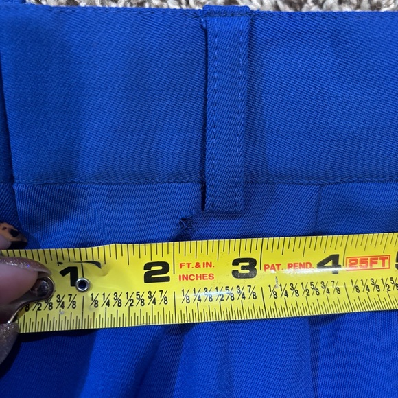 Escada Margaretha Ley Pure Wool Pants 38 Cobalt Blue High Waist Pleated Vintage - Picture 8 of 9